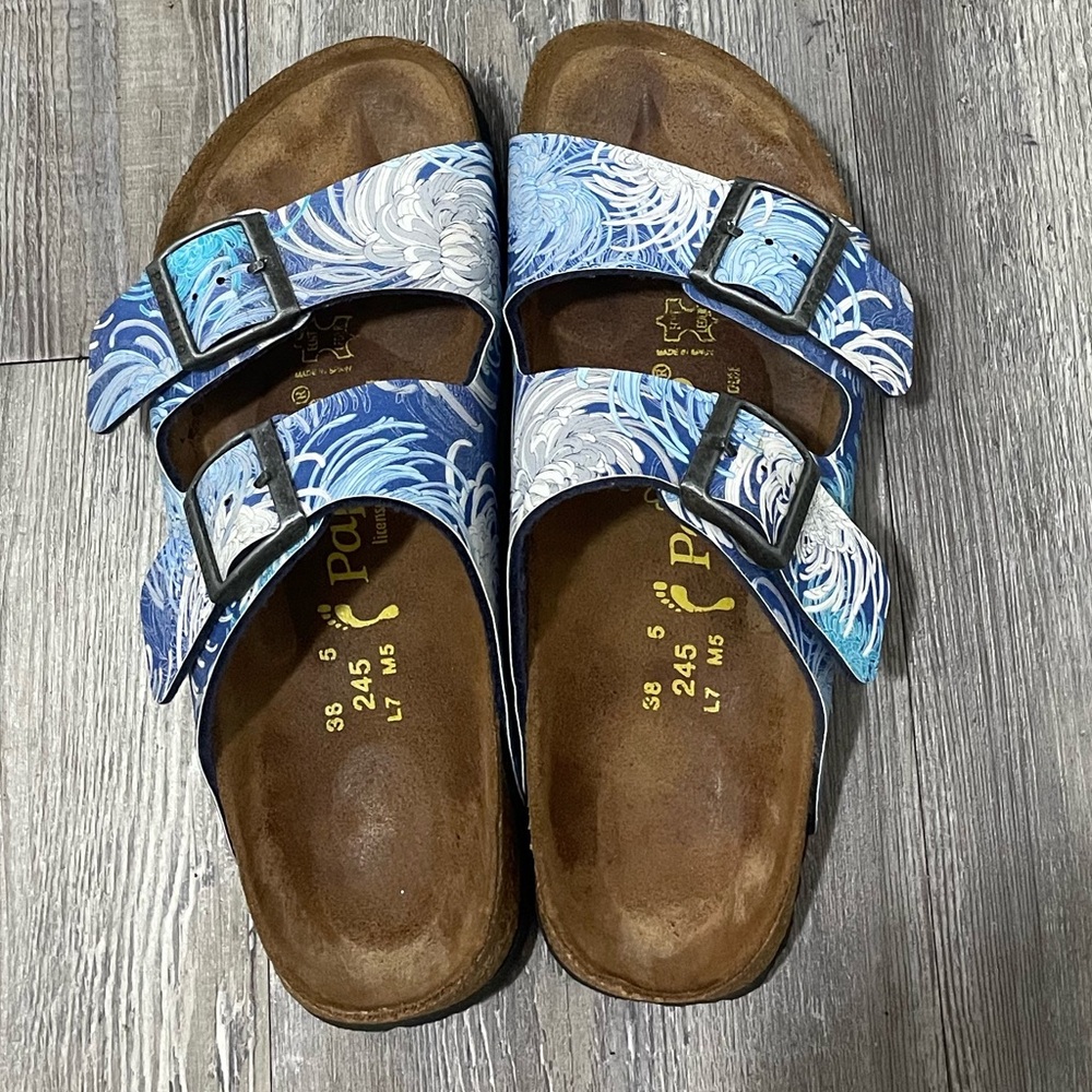Papillio Birkenstock Stylish Blue Patterned Sandals - Picture 9 of 10